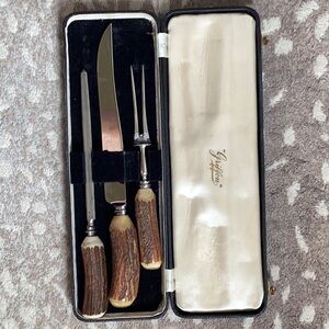Gibson Carving Set with Antler Handles